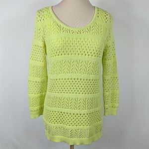 Loft | Yellow open knit sweater and tank S